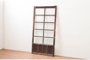 アンティーク建具　木の風合いが味わい深いガラス戸1枚(引き戸)(R-067372)