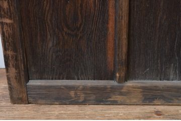 アンティーク建具　木の風合いが味わい深いガラス戸1枚(引き戸)(R-067372)