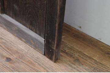 アンティーク建具　木の風合いが味わい深いガラス戸1枚(引き戸)(R-067372)
