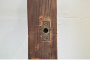 アンティーク建具　木の風合いが味わい深いガラス戸1枚(引き戸)(R-067372)