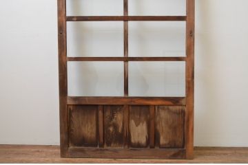 アンティーク建具　木の風合いが味わい深いガラス戸1枚(引き戸)(R-067373)