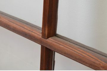 アンティーク建具　経年を感じさせる木味が魅力のガラス戸2枚セット(引き戸)(R-067374)