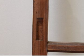 アンティーク建具　経年を感じさせる木味が魅力のガラス戸2枚セット(引き戸)(R-067374)