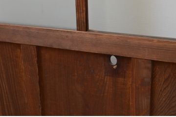 アンティーク建具　経年を感じさせる木味が魅力のガラス戸2枚セット(引き戸)(R-067374)