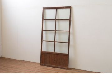 アンティーク建具　経年を感じさせる木味が魅力のガラス戸1枚(引き戸)(R‐067376)