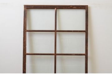 アンティーク建具　経年を感じさせる木味が魅力のガラス戸1枚(引き戸)(R‐067376)