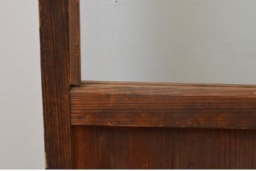 アンティーク建具　経年を感じさせる木味が魅力のガラス戸1枚(引き戸)(R‐067376)