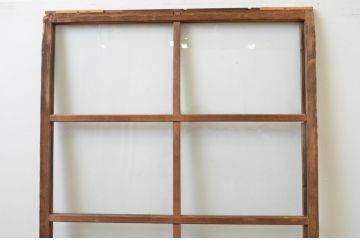 アンティーク建具　経年を感じさせる木味が魅力のガラス戸1枚(引き戸)(R‐067376)