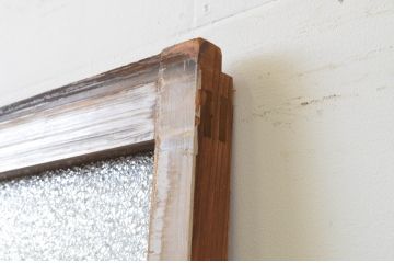 アンティーク建具　ペイント仕上げ限定　ダイヤガラスが昭和レトロな雰囲気を高めるペンキガラス戸1枚(引き戸)(R‐067377)