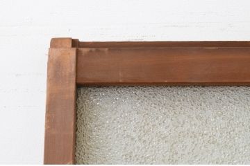 アンティーク建具　ペイント仕上げ限定　ダイヤガラスが昭和レトロな雰囲気を高めるペンキガラス戸1枚(引き戸)(R‐067377)