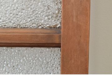 アンティーク建具　ペイント仕上げ限定　ダイヤガラスが昭和レトロな雰囲気を高めるペンキガラス戸1枚(引き戸)(R‐067377)
