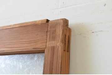アンティーク建具　大正ロマンの雰囲気漂う懐かしい結霜ガラス入り引き戸1枚(引き戸、ガラス戸)(R‐067378)