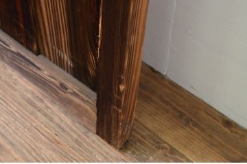 アンティーク建具　大正ロマンの雰囲気漂う懐かしい結霜ガラス入り引き戸1枚(引き戸、ガラス戸)(R‐067378)