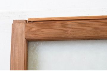 アンティーク建具　大正ロマンの雰囲気漂う懐かしい結霜ガラス入り引き戸1枚(引き戸、ガラス戸)(R‐067378)