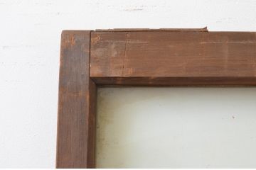 アンティーク建具　経年を感じさせる木味が味わい深いマス目(升目)のガラス戸1枚(引き戸、ガラス戸)(R‐067379)