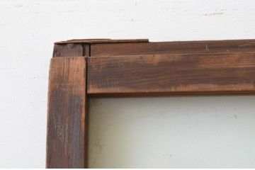 アンティーク建具　経年を感じさせる木味が味わい深いマス目(升目)のガラス戸1枚(引き戸、ガラス戸)(R‐067379)