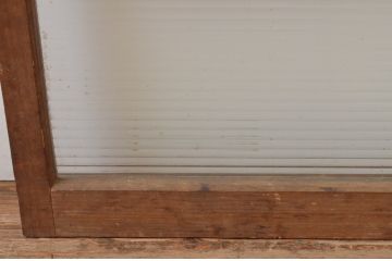 アンティーク建具　レトロな雰囲気が魅力的なモールガラス入りガラス戸1枚(引き戸)(R‐067380)