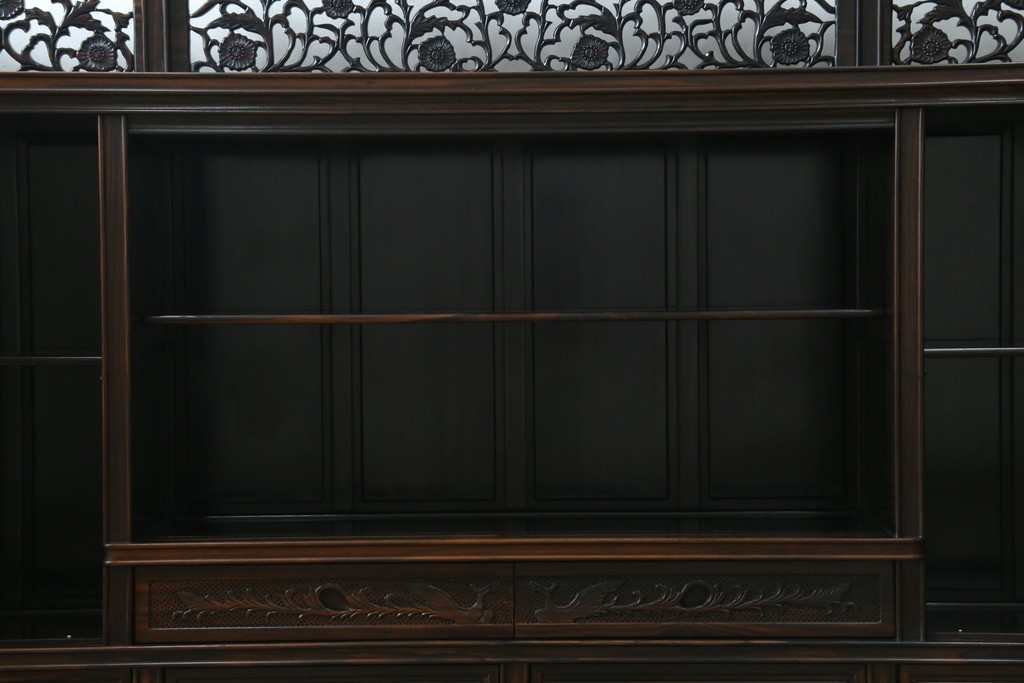 和製ビンテージ　黒檀(黒タン、コクタン、唐木)材　重厚な佇まいが魅力のサイドボード　定価約160万円　(R-067434)