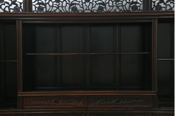 和製ビンテージ　黒檀(黒タン、コクタン、唐木)材　重厚な佇まいが魅力のサイドボード　定価約160万円　(R-067434)