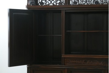 和製ビンテージ　黒檀(黒タン、コクタン、唐木)材　重厚な佇まいが魅力のサイドボード　定価約160万円　(R-067434)