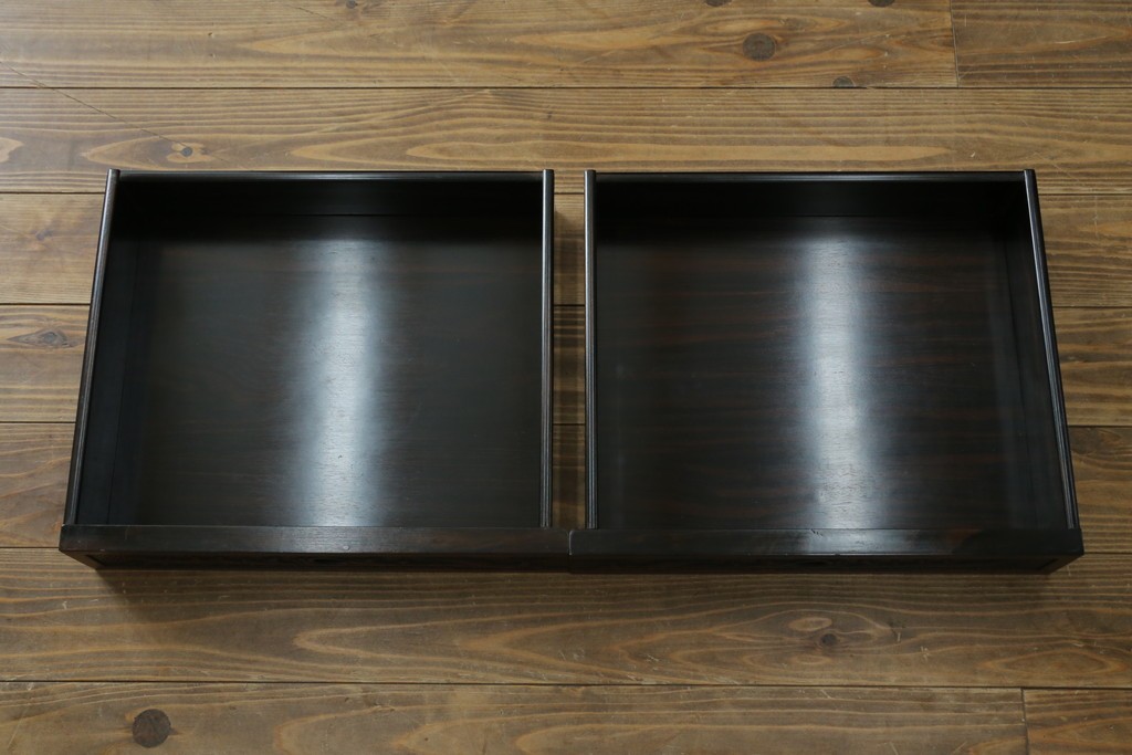 和製ビンテージ　黒檀(黒タン、コクタン、唐木)材　重厚な佇まいが魅力のサイドボード　定価約160万円　(R-067434)