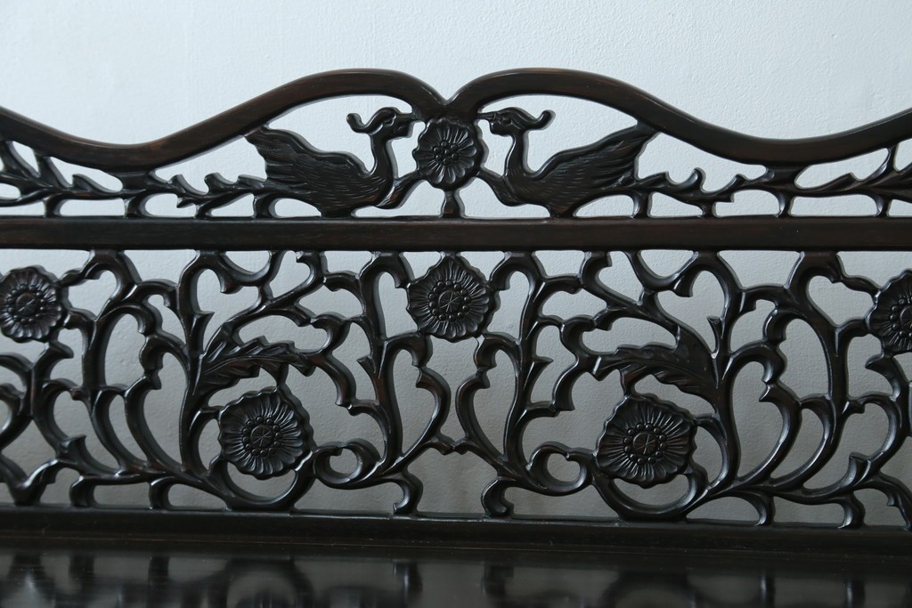 和製ビンテージ　黒檀(黒タン、コクタン、唐木)材　重厚な佇まいが魅力のサイドボード　定価約160万円　(R-067434)