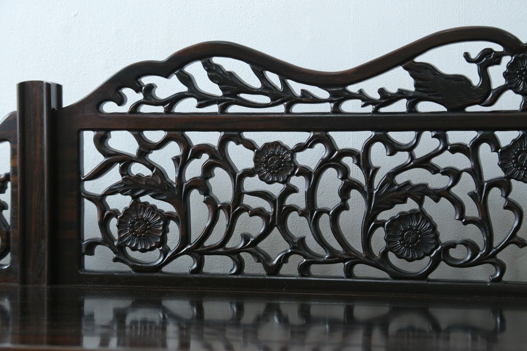 和製ビンテージ　黒檀(黒タン、コクタン、唐木)材　重厚な佇まいが魅力のサイドボード　定価約160万円　(R-067434)