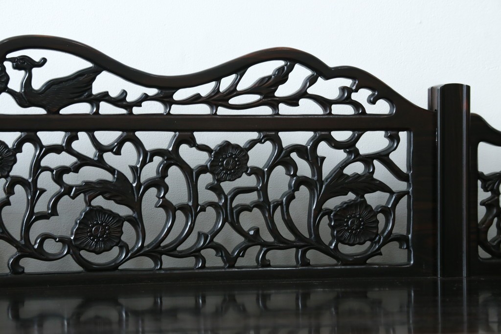 和製ビンテージ　黒檀(黒タン、コクタン、唐木)材　重厚な佇まいが魅力のサイドボード　定価約160万円　(R-067434)