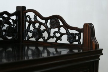 和製ビンテージ　黒檀(黒タン、コクタン、唐木)材　重厚な佇まいが魅力のサイドボード　定価約160万円　(R-067434)