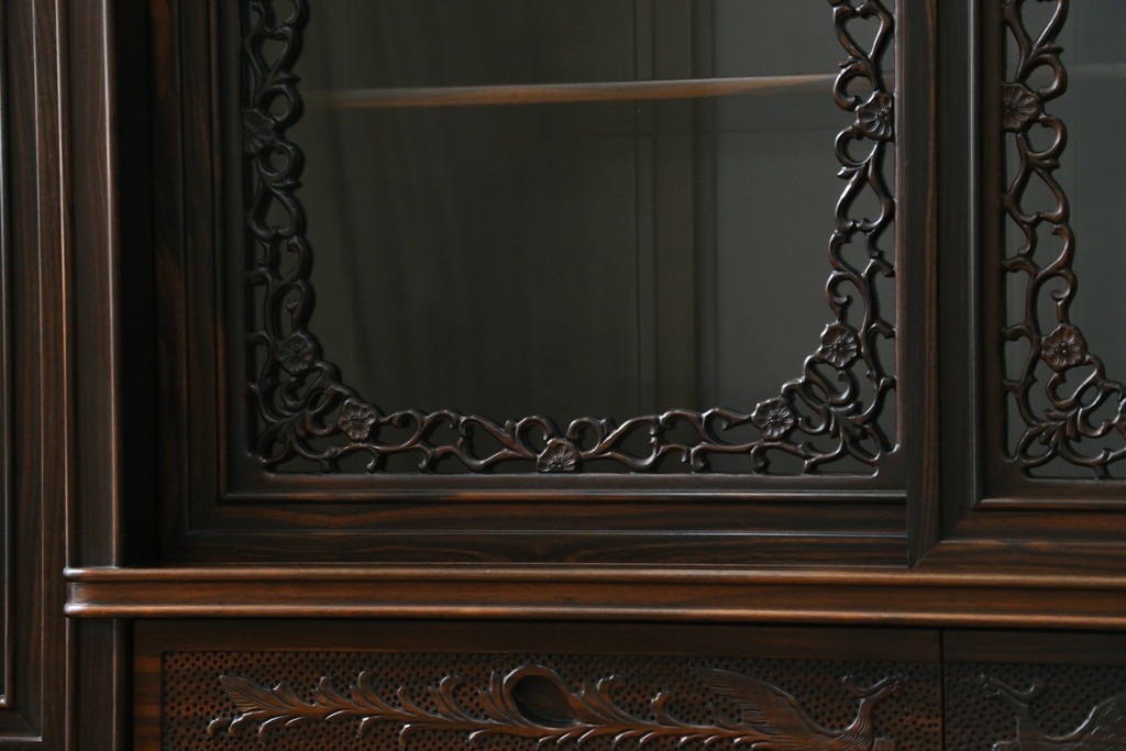 和製ビンテージ　黒檀(黒タン、コクタン、唐木)材　重厚な佇まいが魅力のサイドボード　定価約160万円　(R-067434)