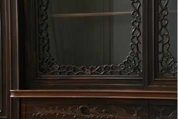 和製ビンテージ　黒檀(黒タン、コクタン、唐木)材　重厚な佇まいが魅力のサイドボード　定価約160万円　(R-067434)