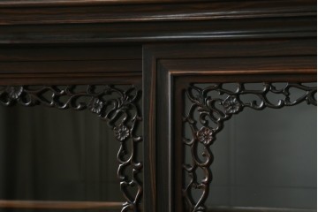 和製ビンテージ　黒檀(黒タン、コクタン、唐木)材　重厚な佇まいが魅力のサイドボード　定価約160万円　(R-067434)