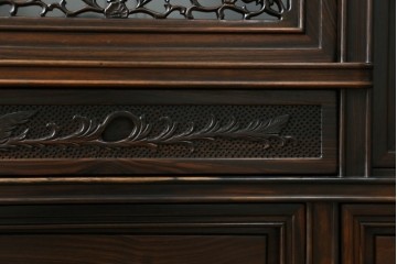 和製ビンテージ　黒檀(黒タン、コクタン、唐木)材　重厚な佇まいが魅力のサイドボード　定価約160万円　(R-067434)