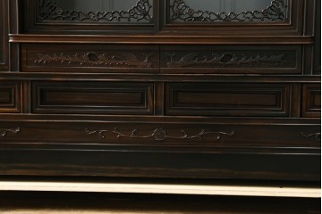 和製ビンテージ　黒檀(黒タン、コクタン、唐木)材　重厚な佇まいが魅力のサイドボード　定価約160万円　(R-067434)