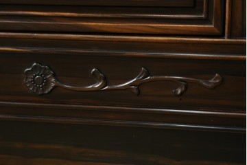 和製ビンテージ　黒檀(黒タン、コクタン、唐木)材　重厚な佇まいが魅力のサイドボード　定価約160万円　(R-067434)