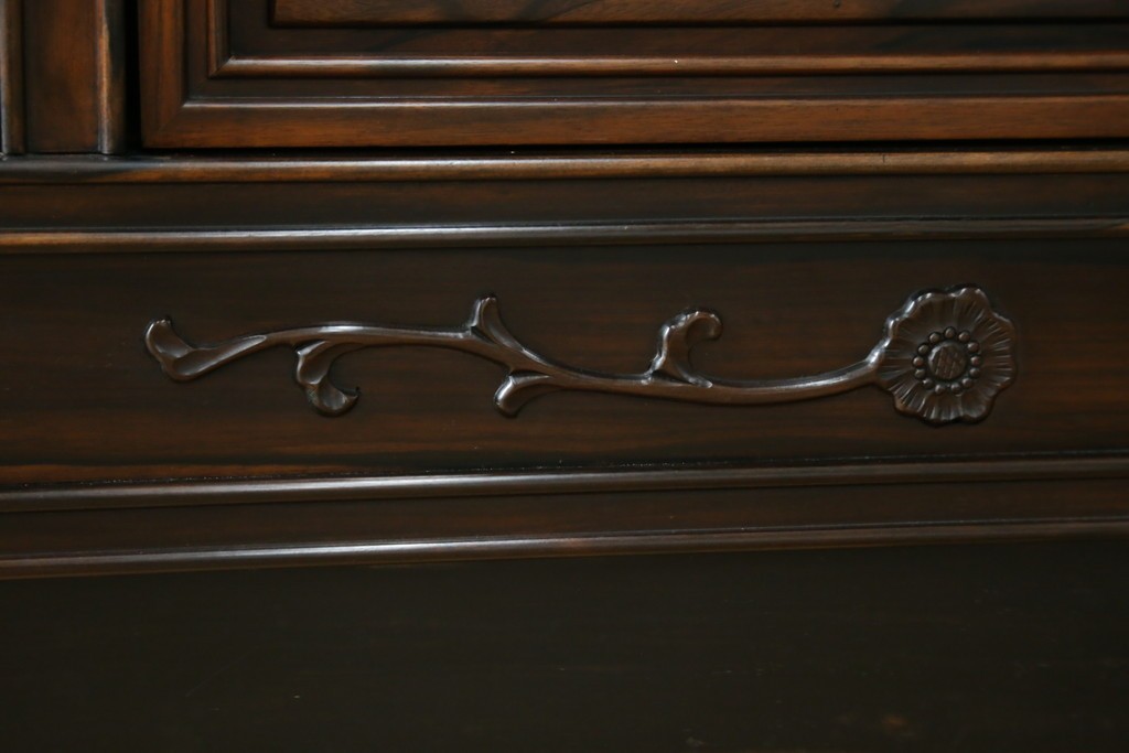 和製ビンテージ　黒檀(黒タン、コクタン、唐木)材　重厚な佇まいが魅力のサイドボード　定価約160万円　(R-067434)