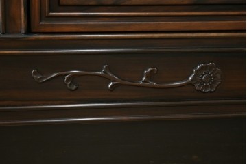 和製ビンテージ　黒檀(黒タン、コクタン、唐木)材　重厚な佇まいが魅力のサイドボード　定価約160万円　(R-067434)