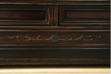 和製ビンテージ　黒檀(黒タン、コクタン、唐木)材　重厚な佇まいが魅力のサイドボード　定価約160万円　(R-067434)