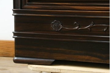 和製ビンテージ　黒檀(黒タン、コクタン、唐木)材　重厚な佇まいが魅力のサイドボード　定価約160万円　(R-067434)