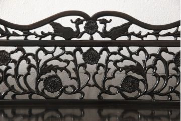 和製ビンテージ　黒檀(黒タン、コクタン、唐木)材　重厚な佇まいが魅力のサイドボード(収納棚、戸棚、サイドキャビネット、ヴィンテージ)(定価約160万円)(R-067434)