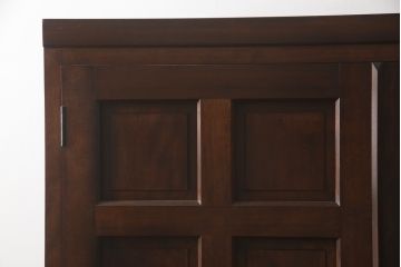 中古　レア品!!　美品　松本民芸家具　高山式洋服タンス　気品溢れるシックな佇まいが魅力的!!高山デザインのワードローブ(収納棚、戸棚、キャビネット)(定価約62万8千円)(R-067437)