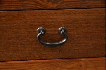 新古品　超美品　中古　楡(ニレ)材　総無垢材　品のある佇まいが魅力の三尺水屋箪笥(重ね箪笥、茶箪笥、戸棚、収納棚、食器棚、キャビネット)(定価約55万円)(R-067438)