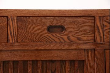 新古品　未使用品　中古　楡(ニレ)材　上質な和の空間を演出する水屋箪笥サイドボード(サイドキャビネット、リビングボード、収納棚、戸棚)(R-067447)