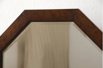 中古 美品 星野民芸家具 クラシカルかつモダンなデザインが魅力のドレッサーとチェアのセット(鏡台、ミラー、化粧台、イス、椅子)(R-067449)