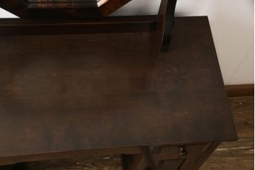 中古　美品　星野民芸家具　クラシカルかつモダンなデザインが魅力のドレッサーとチェアのセット(鏡台、ミラー、化粧台、イス、椅子)(R-067449)