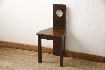 中古　美品　星野民芸家具　クラシカルかつモダンなデザインが魅力のドレッサーとチェアのセット(鏡台、ミラー、化粧台、イス、椅子)(R-067449)