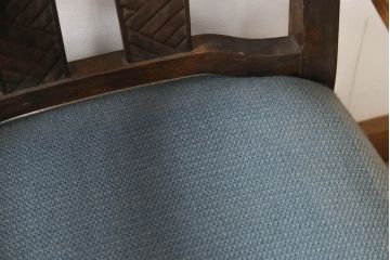 和製アンティーク　大正ロマン　カバ(樺)材　凝ったデザインが魅力的なアームチェア2脚セット(イージーチェア、ラウンジチェア)(R-067450)
