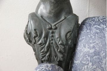ヨーロッパアンティーク　激レア!　博物館　真鍮　ブロンズ　鋳造　希代の名品　抜群の個性溢れるアームチェア(イス、椅子、1人掛け、一人掛け)(R-067451)
