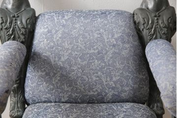ヨーロッパアンティーク　激レア!　博物館　真鍮　ブロンズ　鋳造　希代の名品　抜群の個性溢れるアームチェア(イス、椅子、1人掛け、一人掛け)(R-067451)