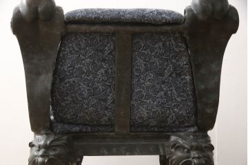 ヨーロッパアンティーク　激レア!　博物館　真鍮　ブロンズ　鋳造　希代の名品　抜群の個性溢れるアームチェア(イス、椅子、1人掛け、一人掛け)(R-067451)
